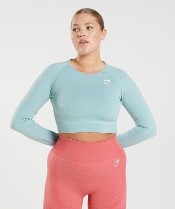 Corp Tops Gymshark Vital Seamless 2.0 Mujer Azules | CO 2510EBC